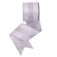 White Velvet Ribbon with Silver 