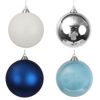 12cm Bauble Silver, White, Blue or Royal