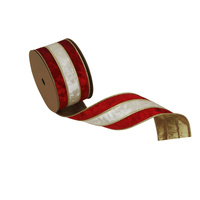 Velvet Ribbon 6.3x5m Red with Ivory