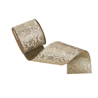 Ivory Brocade Ribbon 10cm x 10m