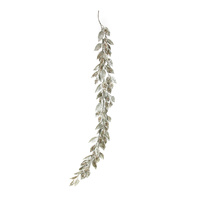 Glitter Leaf Garland 150cm Champagne