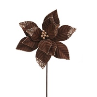Mocha Velvet Poinsettia 29cm