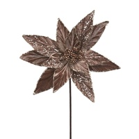Mocha Velvet Poinsettia 29cm 50cm Stem