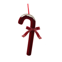 Burgundy Velvet Candy Cane 15x40cm