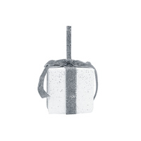 White Gift Box Silver Ribbon 8x10cm
