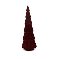 Burgundy Flocked Tree 35cm