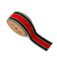 Velvet Ribbon Red &amp; Green 6cm x 5m