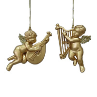 Gold Cherub - Harp Or Lute