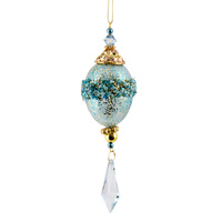 Blue &amp; Champagne Tiffany Oval Drop
