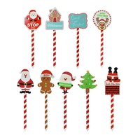 Xmas Yard Stop Stake 6Asst 15x50cm