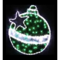 Led Ropelight Tinsel Bauble Green
