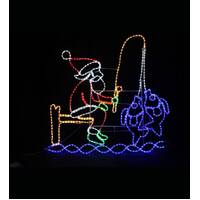 Led Ropelight Fishing Santa