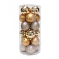 BAUBLES 80MM 24PC BARREL CHAMPAGNE CG