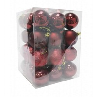 BAUBLES 60MM 36PC BURGUNDY CG