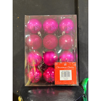 Baubles 60mm 36pc Hot Pink