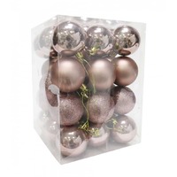 BAUBLES 60MM 36PC ROSE GOLD CG