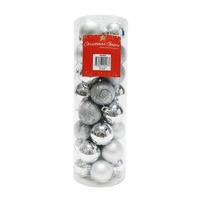 BAUBLES 40MM 32PC SILVER CG