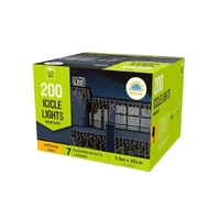 Solar LED Icicles Lights 200pc Warm..