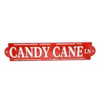 Metal Candy Cane Lane Sign