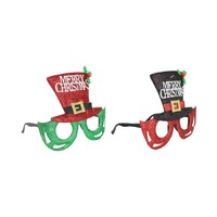Novelty Glitter Top Hat Glasses Asst..