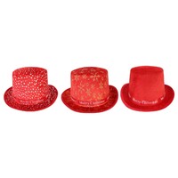 Christmas Velvet Bowler Hat Asst..