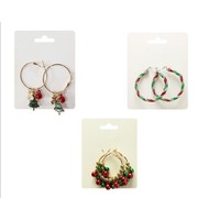 Christmas Hoop Earrings Asst..