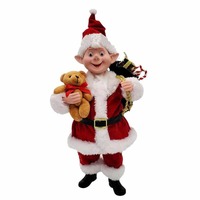 30cm Standing Elf Red/White