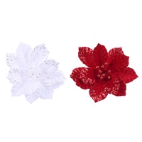 Embossed Sequin Poinsettia Stem