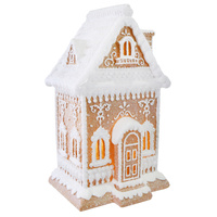 LED Snowy Gingerbread House