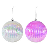 Iridescent Ribbed Bauble 20cm