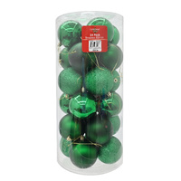 Baubles 80mm 24PK Green