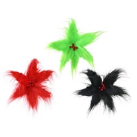 Mean Green Furry Flower Clip Green