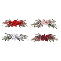 Poinsettia Bauble Table Deco Asst