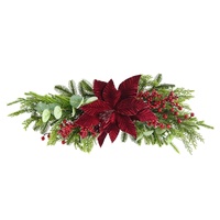 Poinsettia Table Deco Burgundy