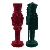 Flocked Nutcracker 17cm 