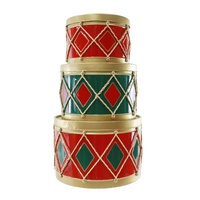 Metal Drum 3pc Set Traditional with Lid