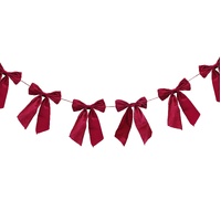 Velveteen Bow Garland Burgundy 1.5m