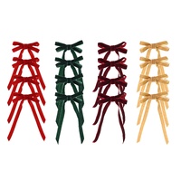 Velvet Ribbon Bow with Clip 4pk