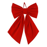 Flocked Bow Dark Red