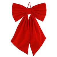 Flocked Bow Dark Red