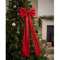 Velvet Bow 110cm Red