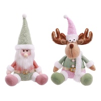 Pastel Sitting Santa or Reindeer 35cm 