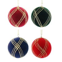 Flocked  Swirl Bauble 10cm 