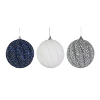 Glitter Swirl Bauble 10cm 