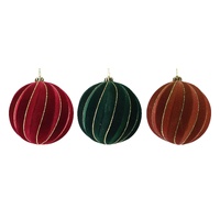 Flocked Swirl Bauble 15cm 
