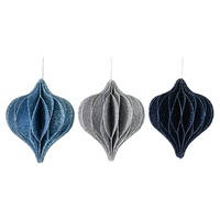 Honeycomb Style Baubles 13cm