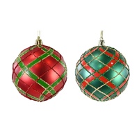 Bauble Tartan 80mm 
