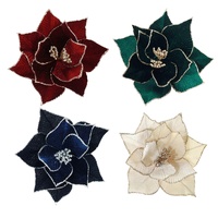Luxe Velvet Poinsettia with Clip 