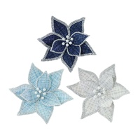 Silver Pearl Flower with Clip 