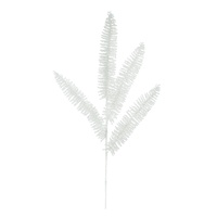 Glitter Fern Stem 92cm White